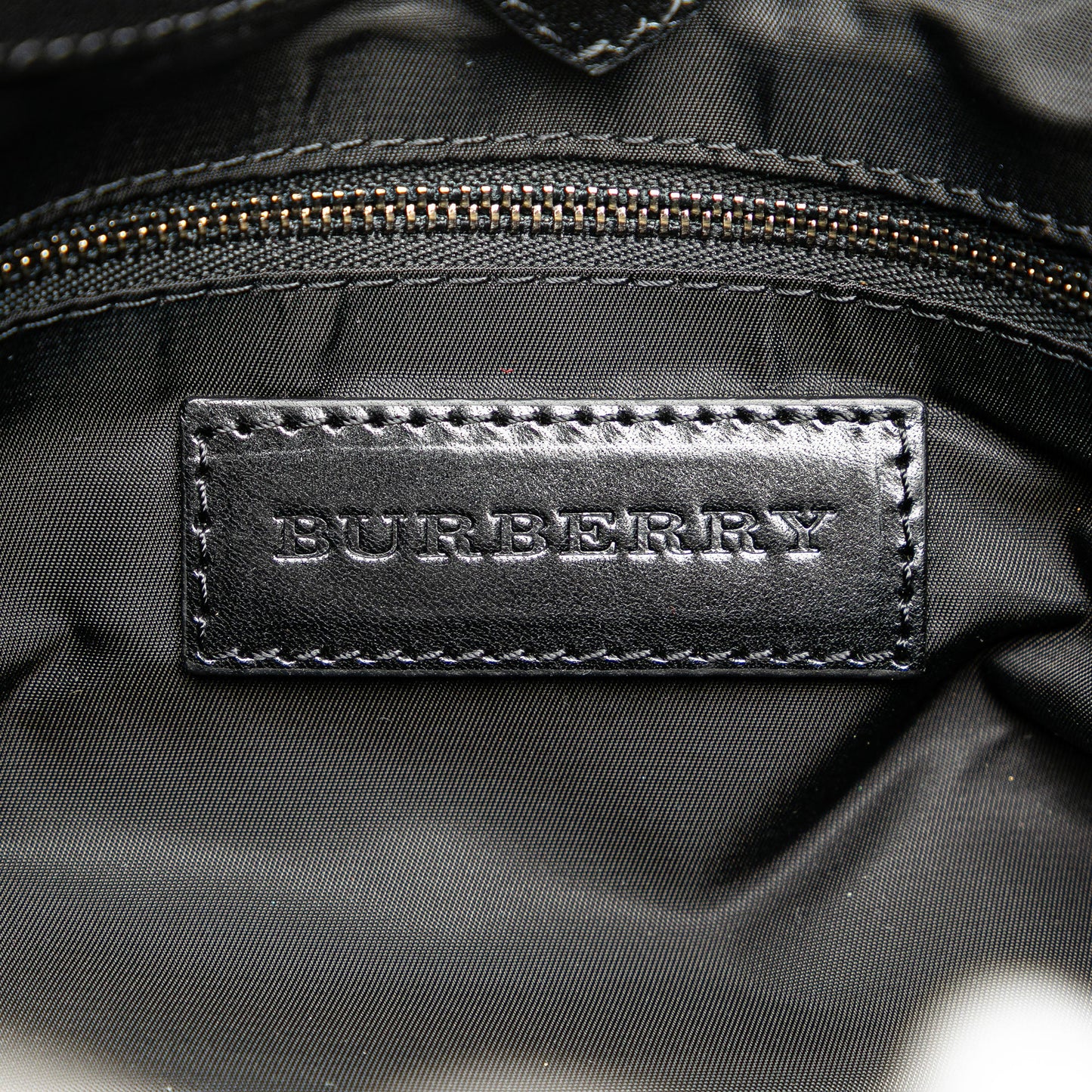 Gray Burberry Studded Beat Check Nylon Tote