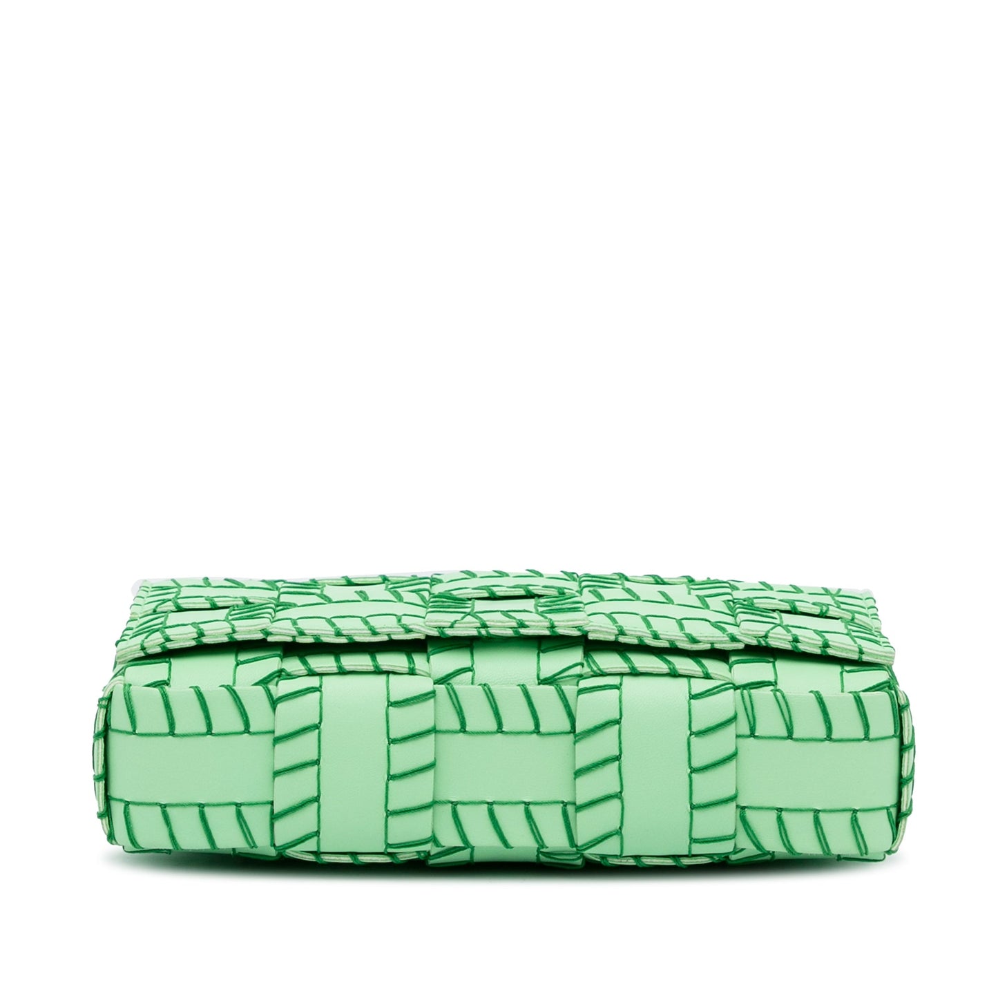 Green Bottega Veneta Maxi Intrecciato Overlock Stitched Cassette Crossbody