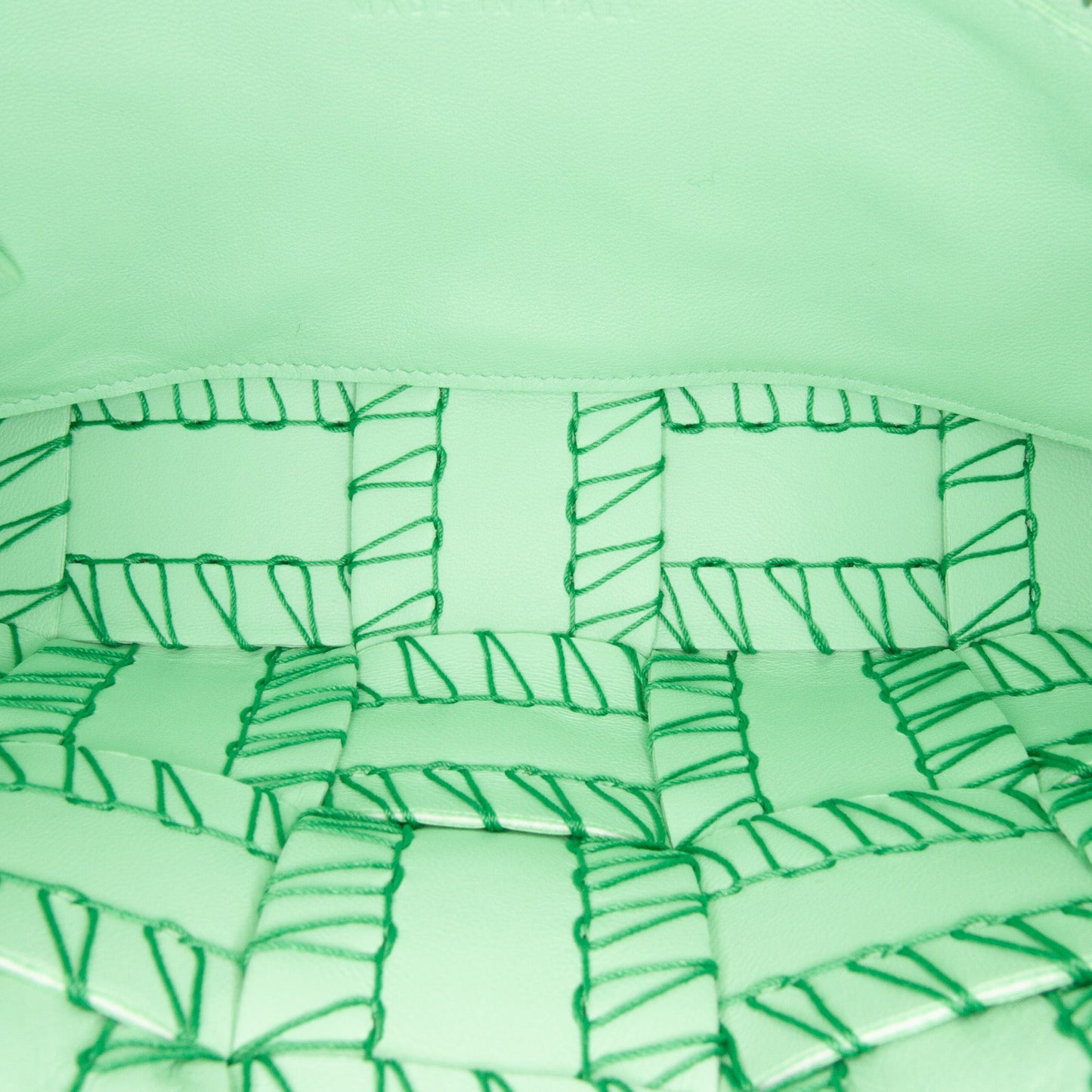 Green Bottega Veneta Maxi Intrecciato Overlock Stitched Cassette Crossbody