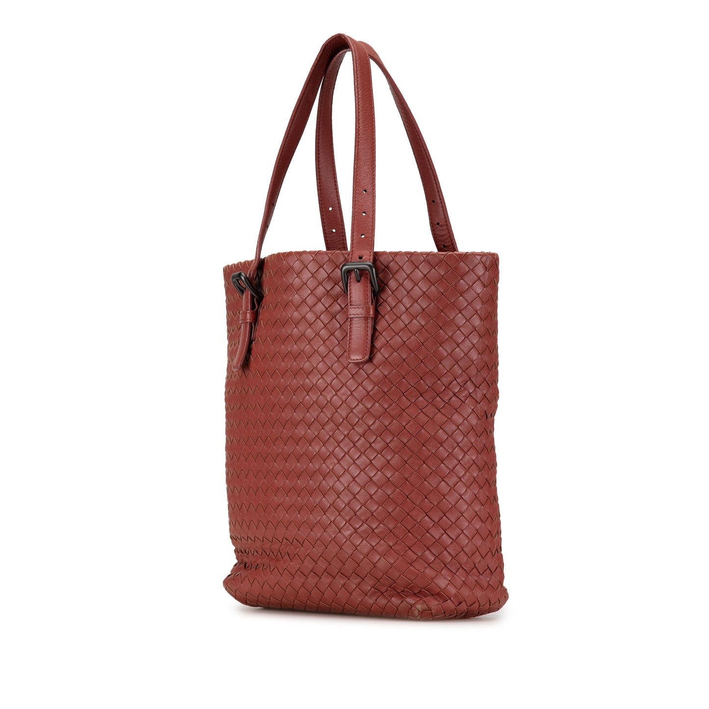 Red Bottega Veneta Intrecciato Tote