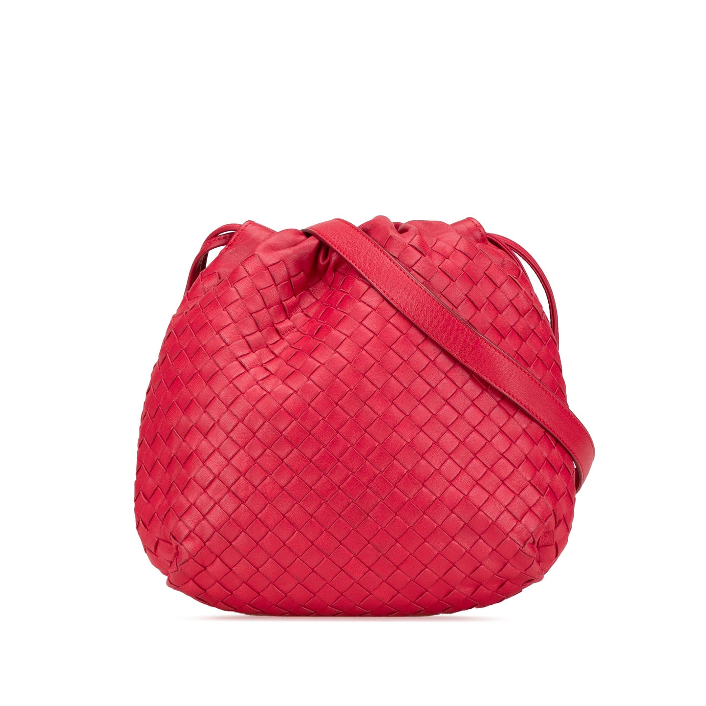 Red Bottega Veneta Nappa Intrecciato Crossbody