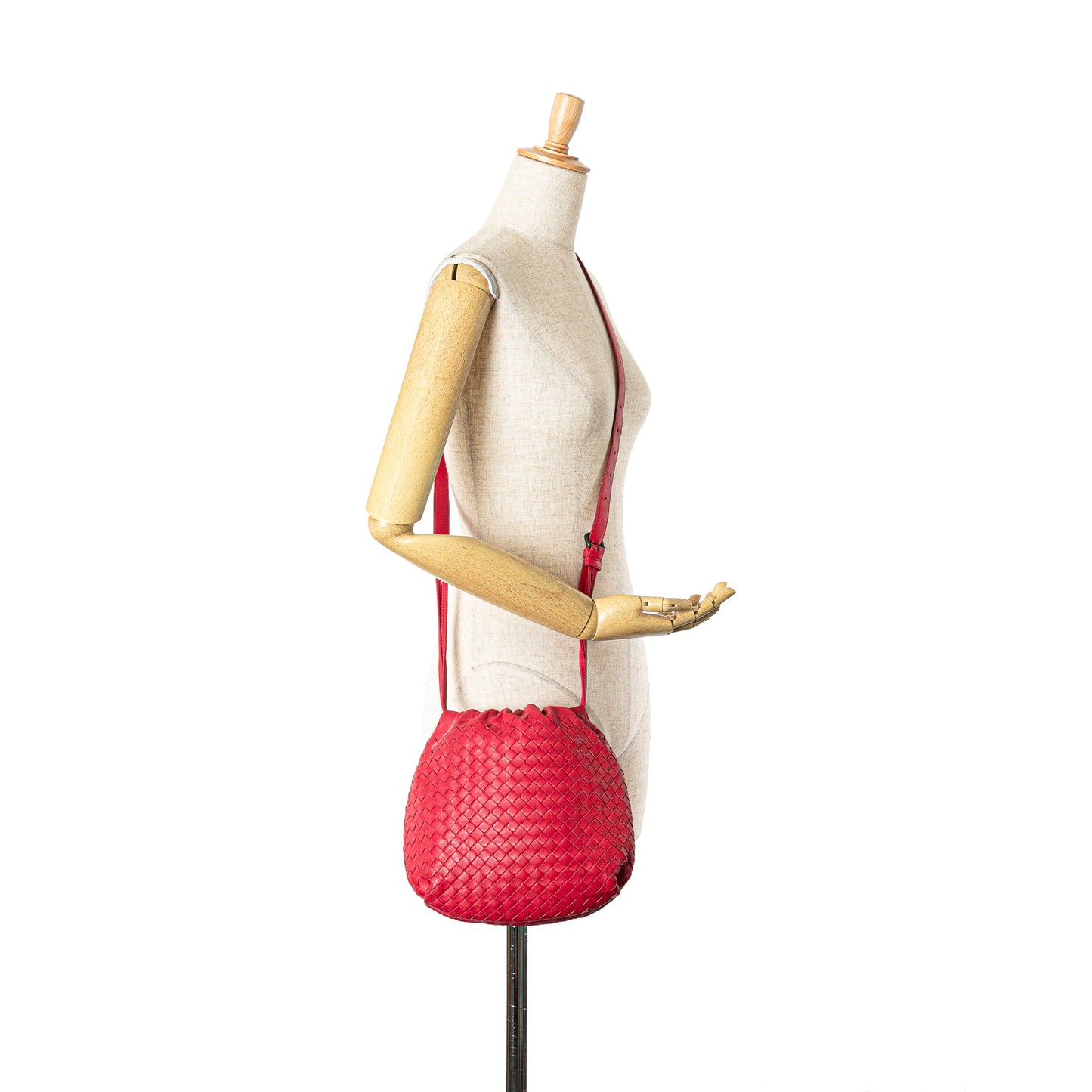 Red Bottega Veneta Nappa Intrecciato Crossbody