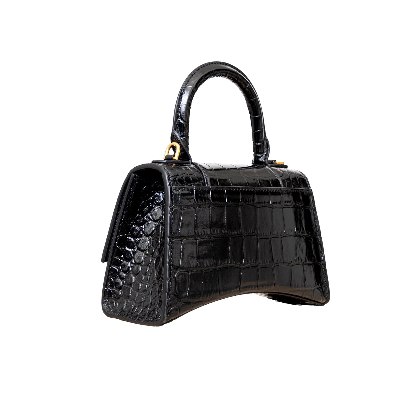 BALENCIAGA Balenciaga Crocodile Embossed Hourglass XS Bag