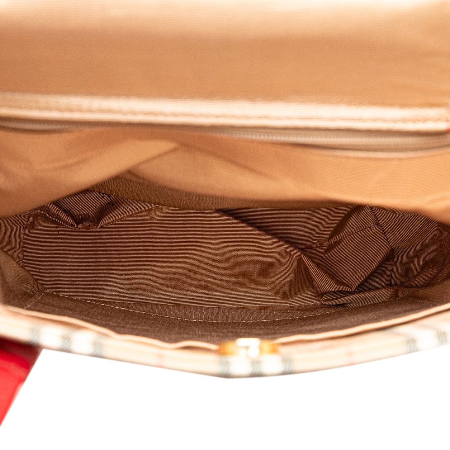 Brown Burberry Haymarket Check Canvas Shoulder Bag