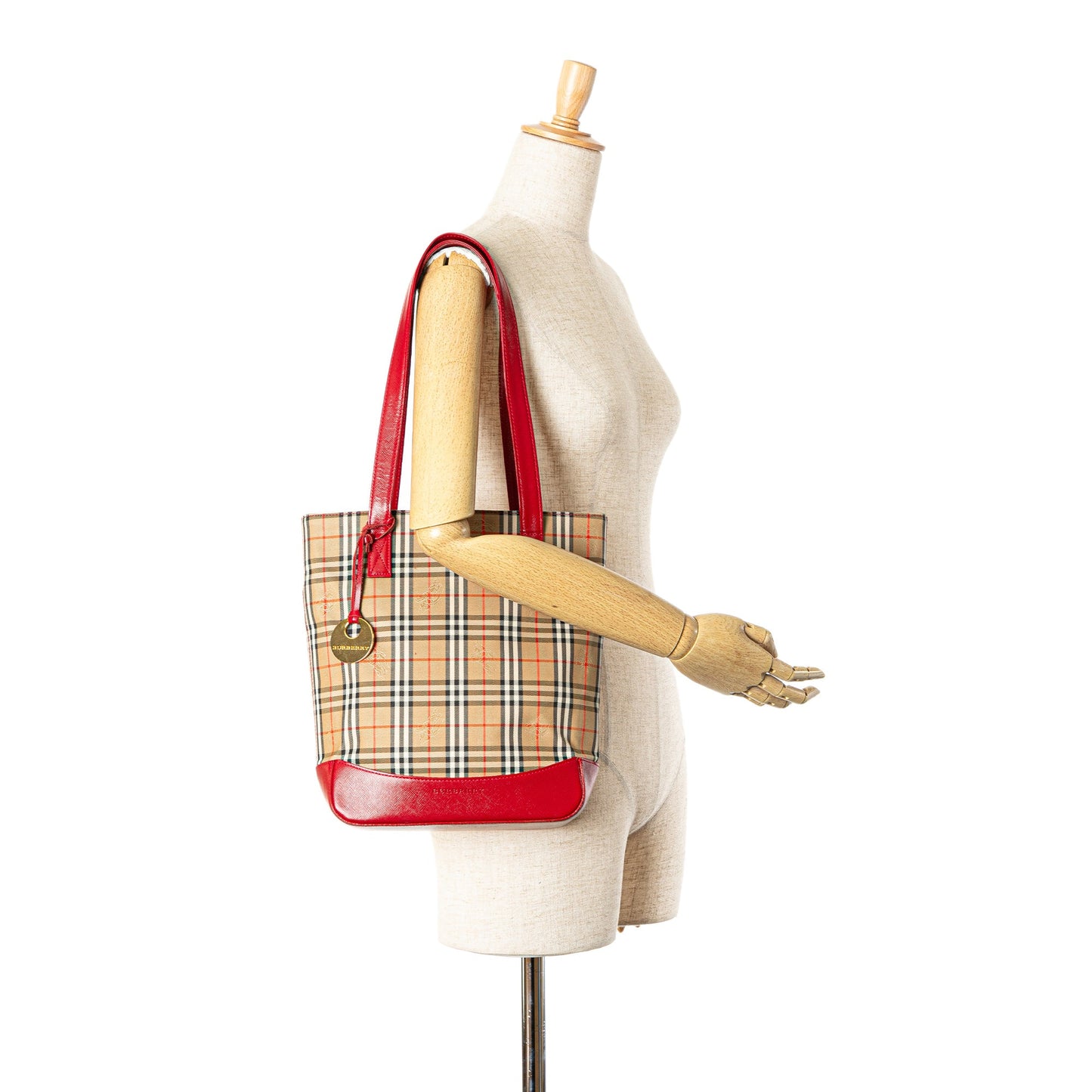 Brown Burberry Haymarket Check Canvas Shoulder Bag