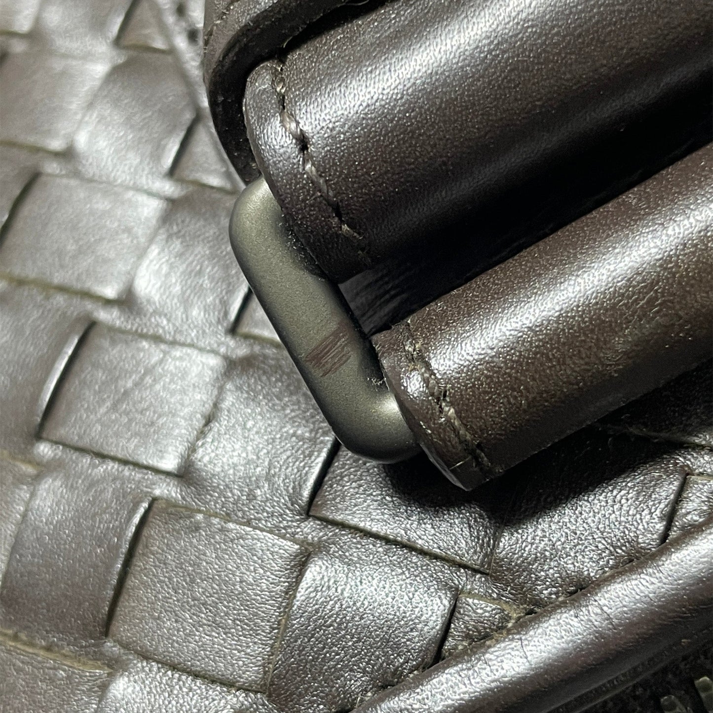 Brown Bottega Veneta Intrecciato Business Bag