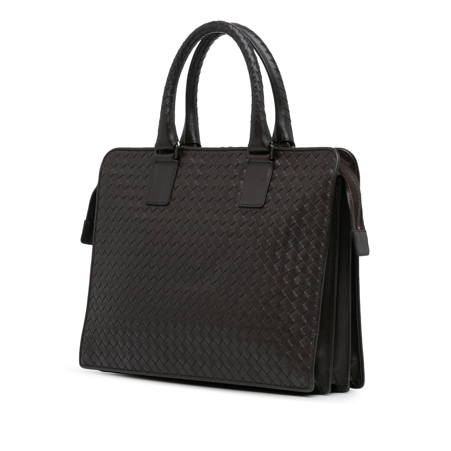 Brown Bottega Veneta Intrecciato Business Bag