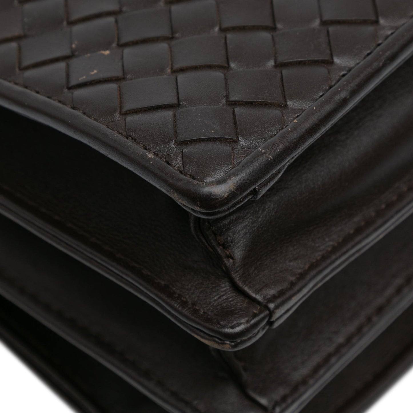 Brown Bottega Veneta Intrecciato Business Bag
