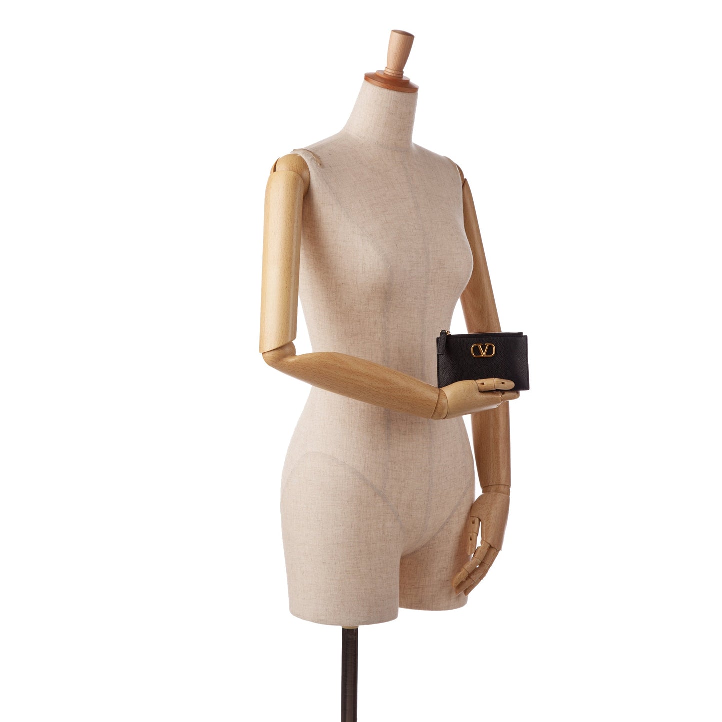 Black Valentino Leather Cardholder Card Holder