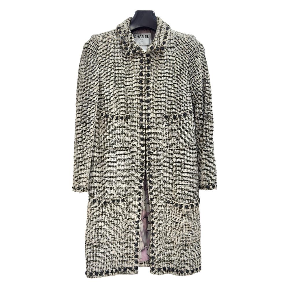 Chanel Ivory Coat Rayon Wool Blend