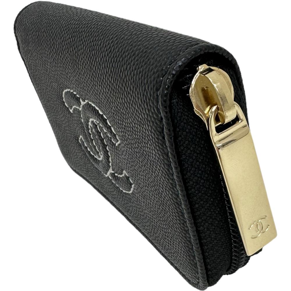 Chanel Caviar Skin Coin Case Black