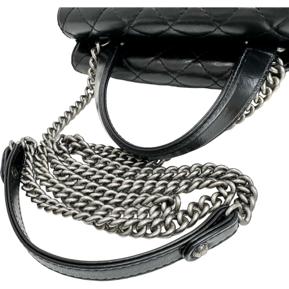 Chanel Calfskin 2WAY Shoulder Bag Black