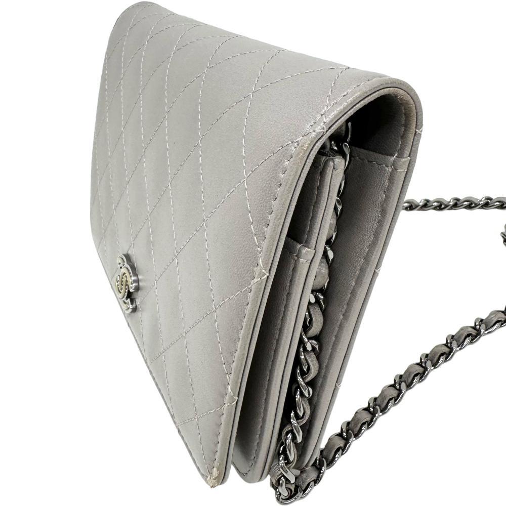 Chanel Lambskin Matelasse Chain Wallet Shoulder Bag