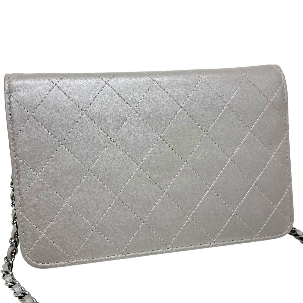 Chanel Lambskin Matelasse Chain Wallet Shoulder Bag