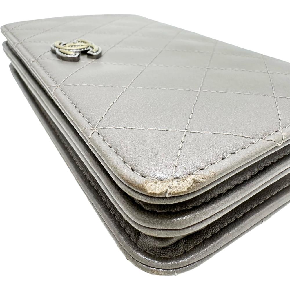 Chanel Lambskin Matelasse Chain Wallet Shoulder Bag