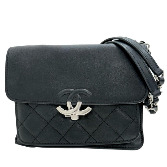 Chanel Half Coco Chain Shoulder Bag Black