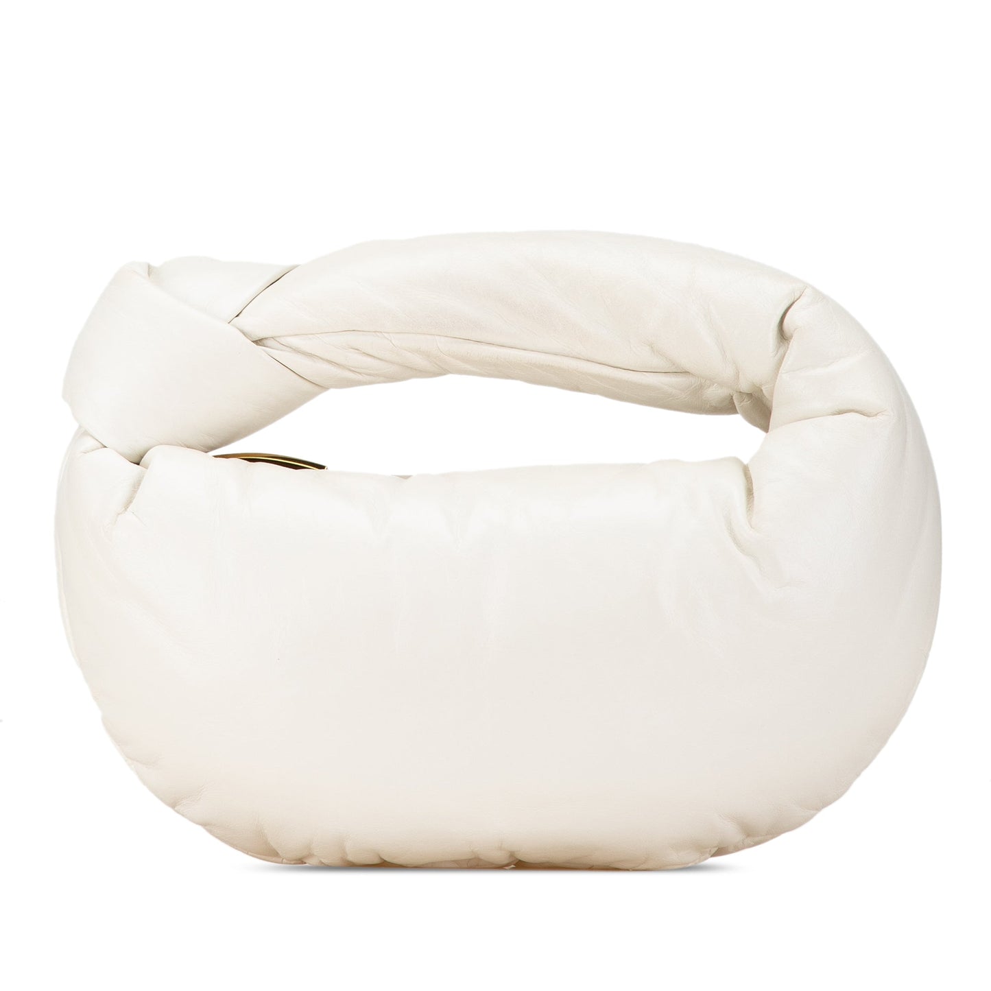 White Bottega Veneta Mini Nappa Puffy Jodie Hobo Bag