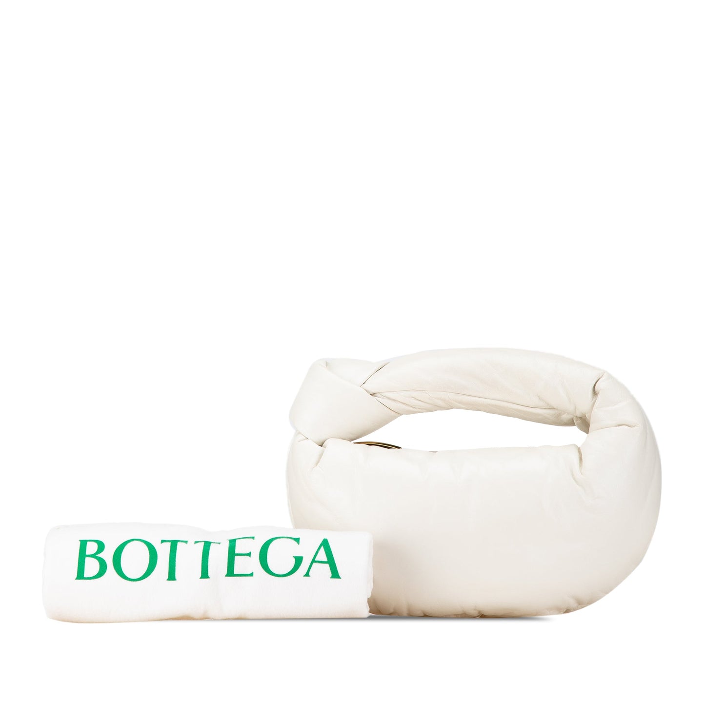 White Bottega Veneta Mini Nappa Puffy Jodie Hobo Bag