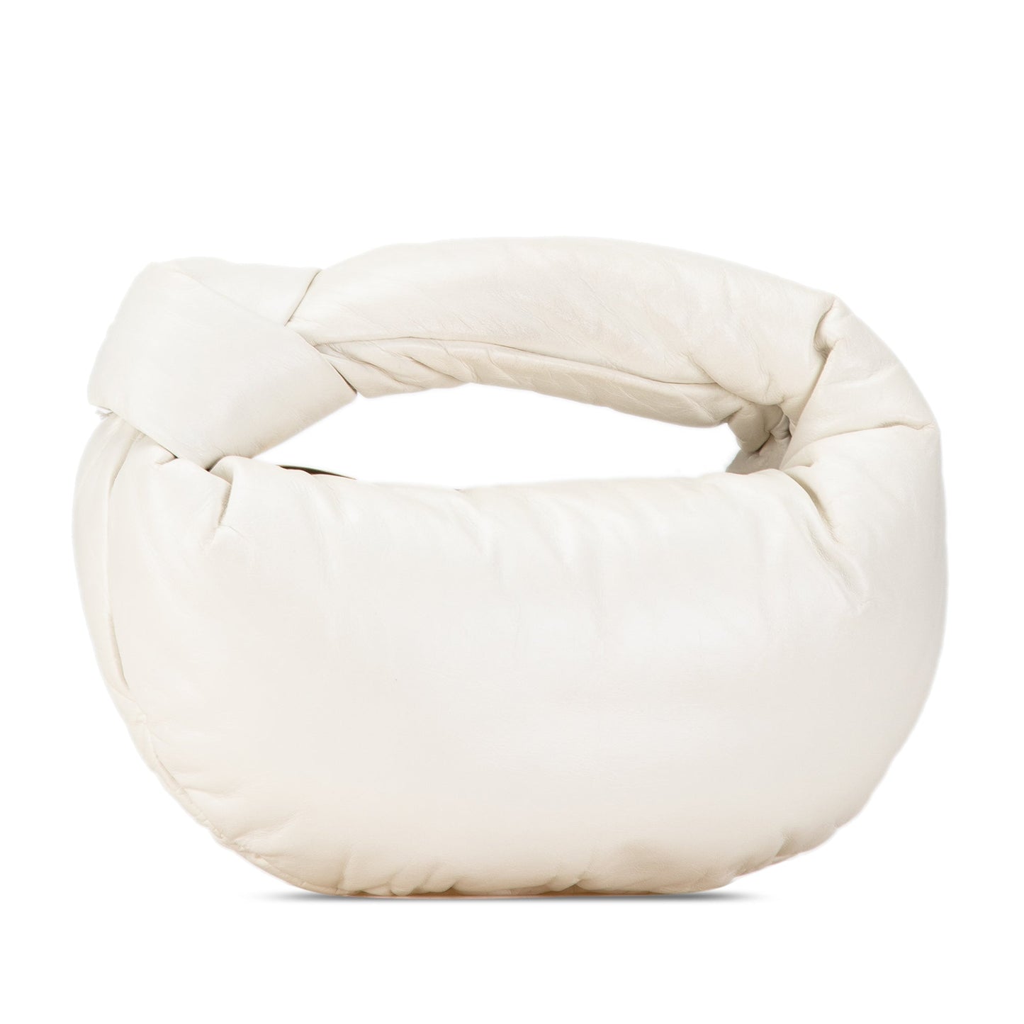 White Bottega Veneta Mini Nappa Puffy Jodie Hobo Bag