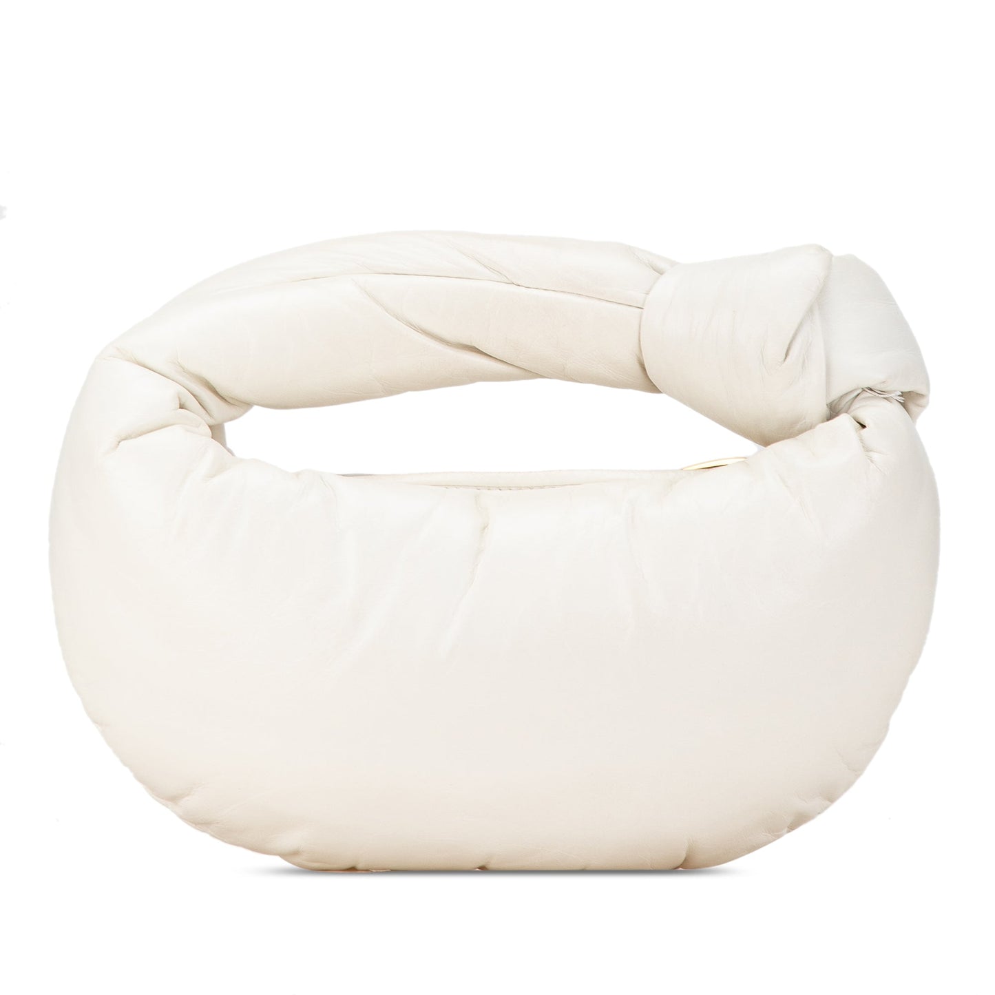 White Bottega Veneta Mini Nappa Puffy Jodie Hobo Bag