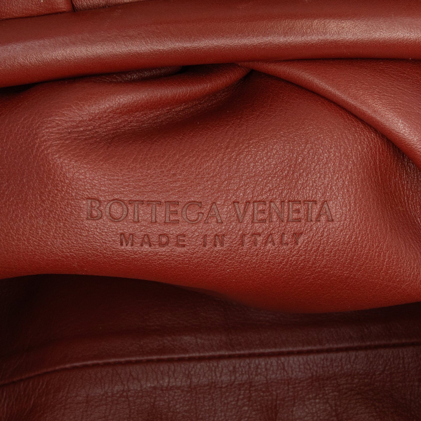 Red Bottega Veneta Lambskin The Pouch Clutch Bag