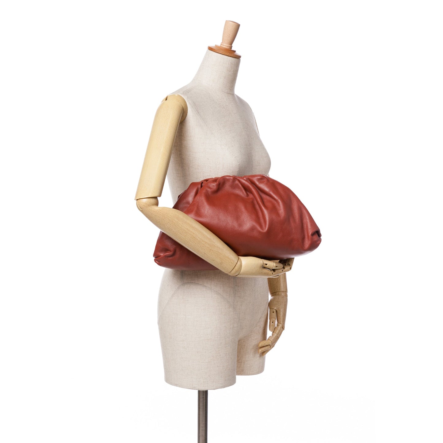 Red Bottega Veneta Lambskin The Pouch Clutch Bag