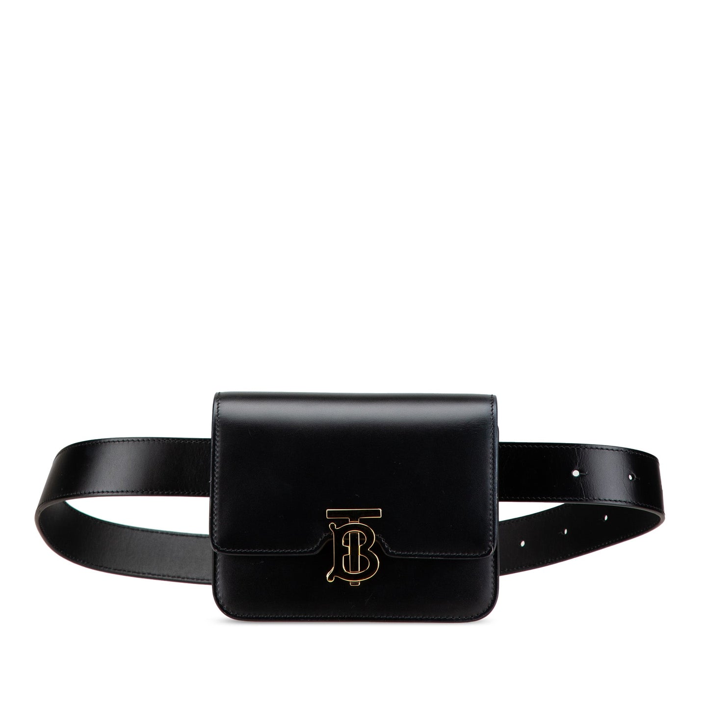 Black Burberry Leather TB Belt Bag