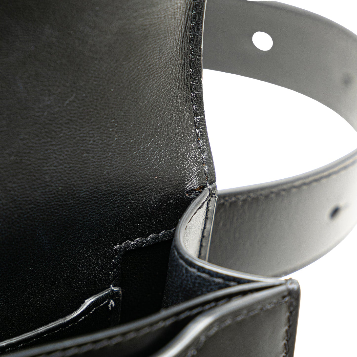 Black Burberry Leather TB Belt Bag