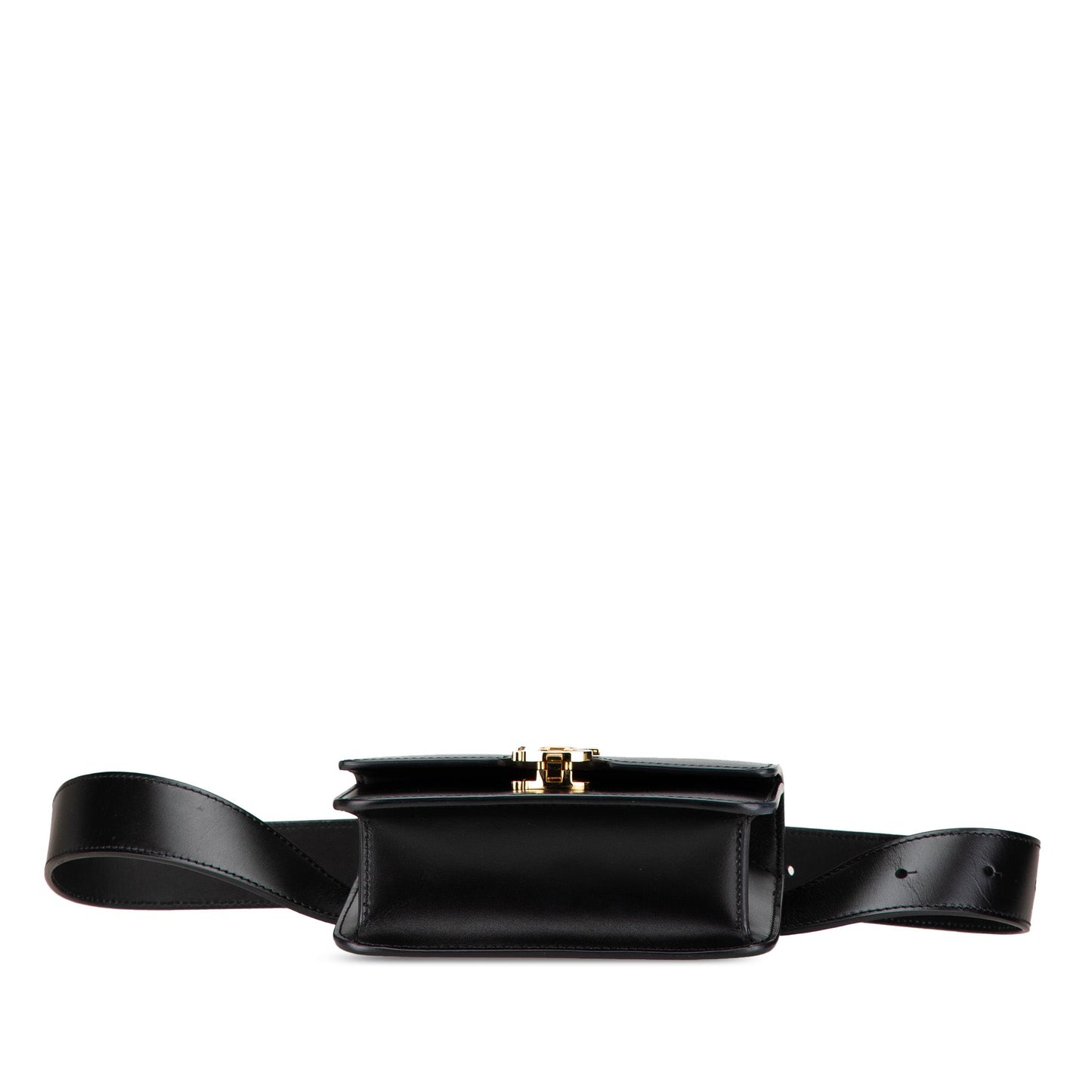 Black Burberry Leather TB Belt Bag