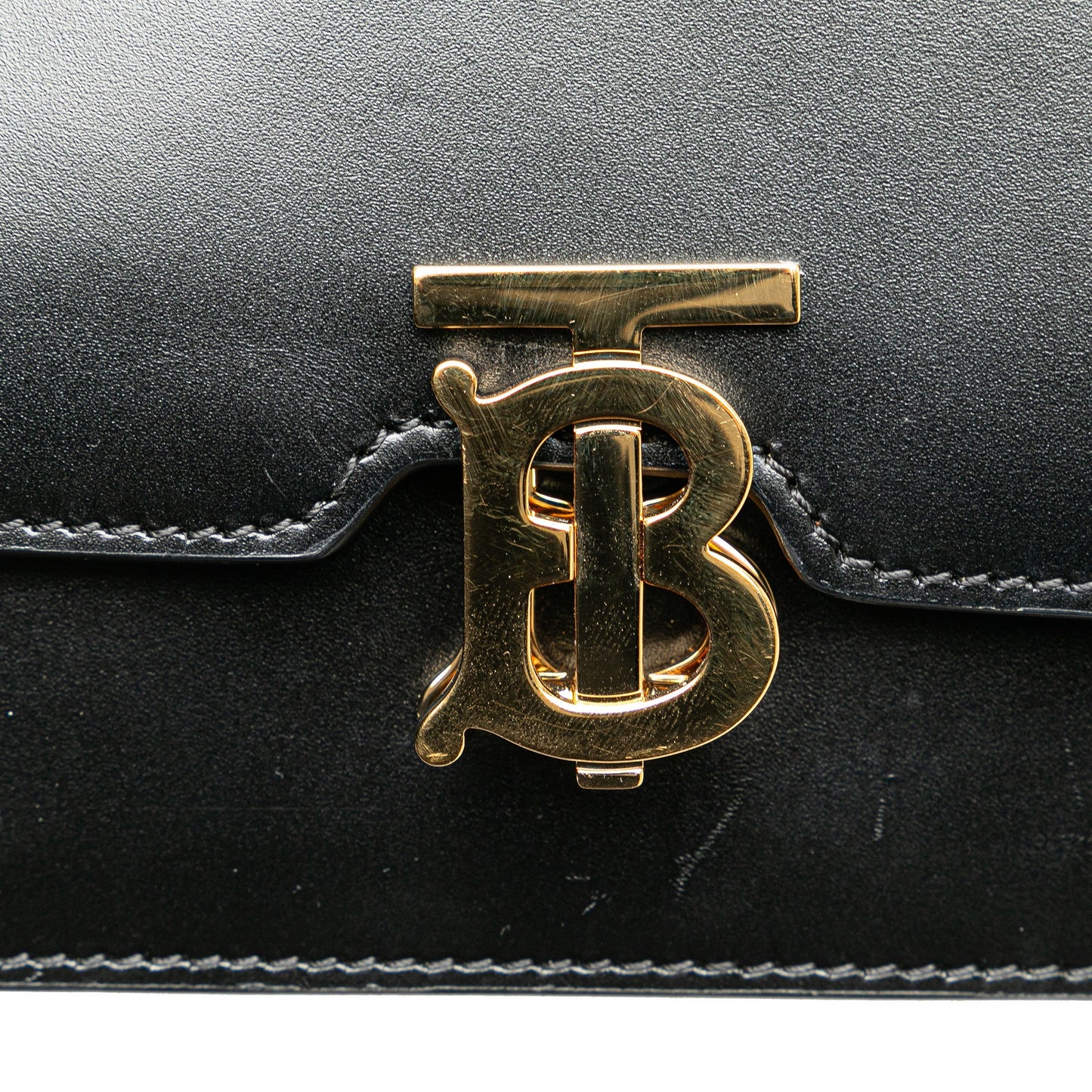 Black Burberry Leather TB Belt Bag