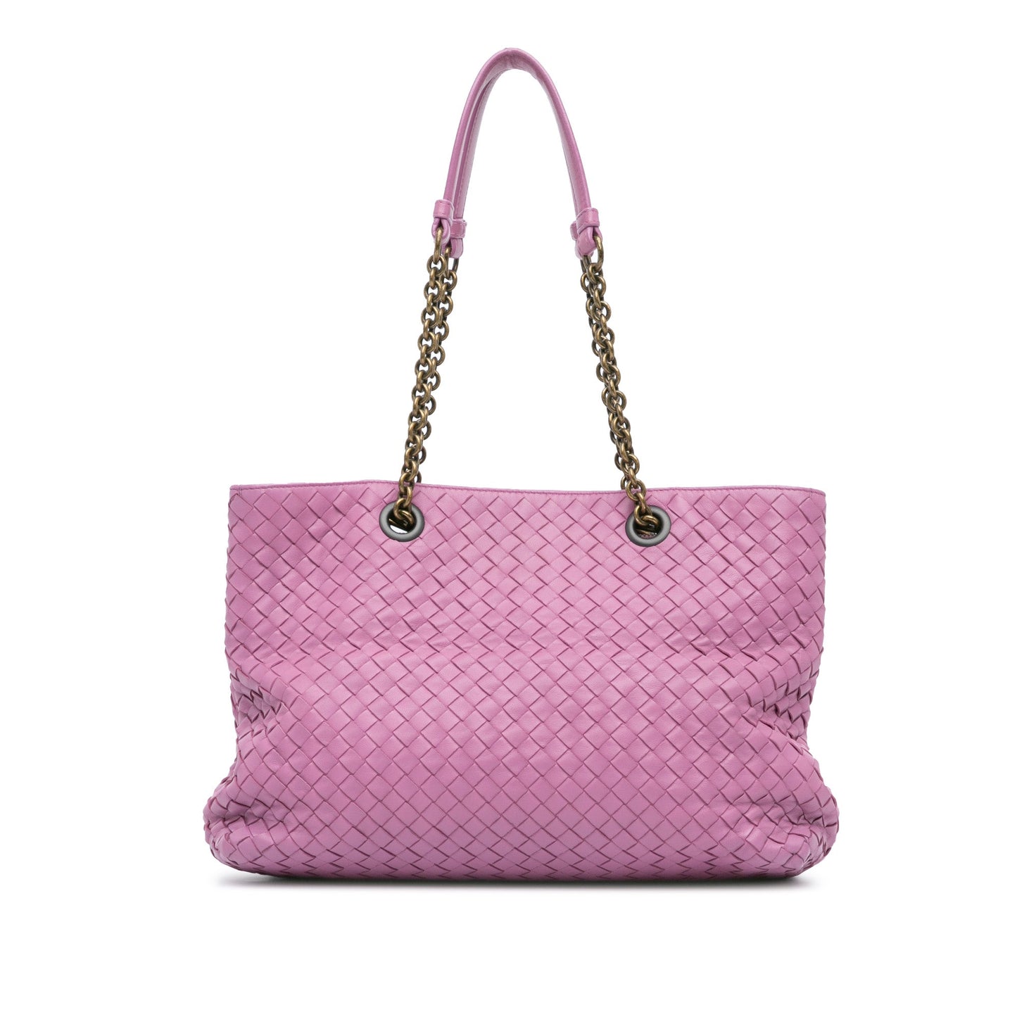 Purple Bottega Veneta Medium Intrecciato Double Chain Tote
