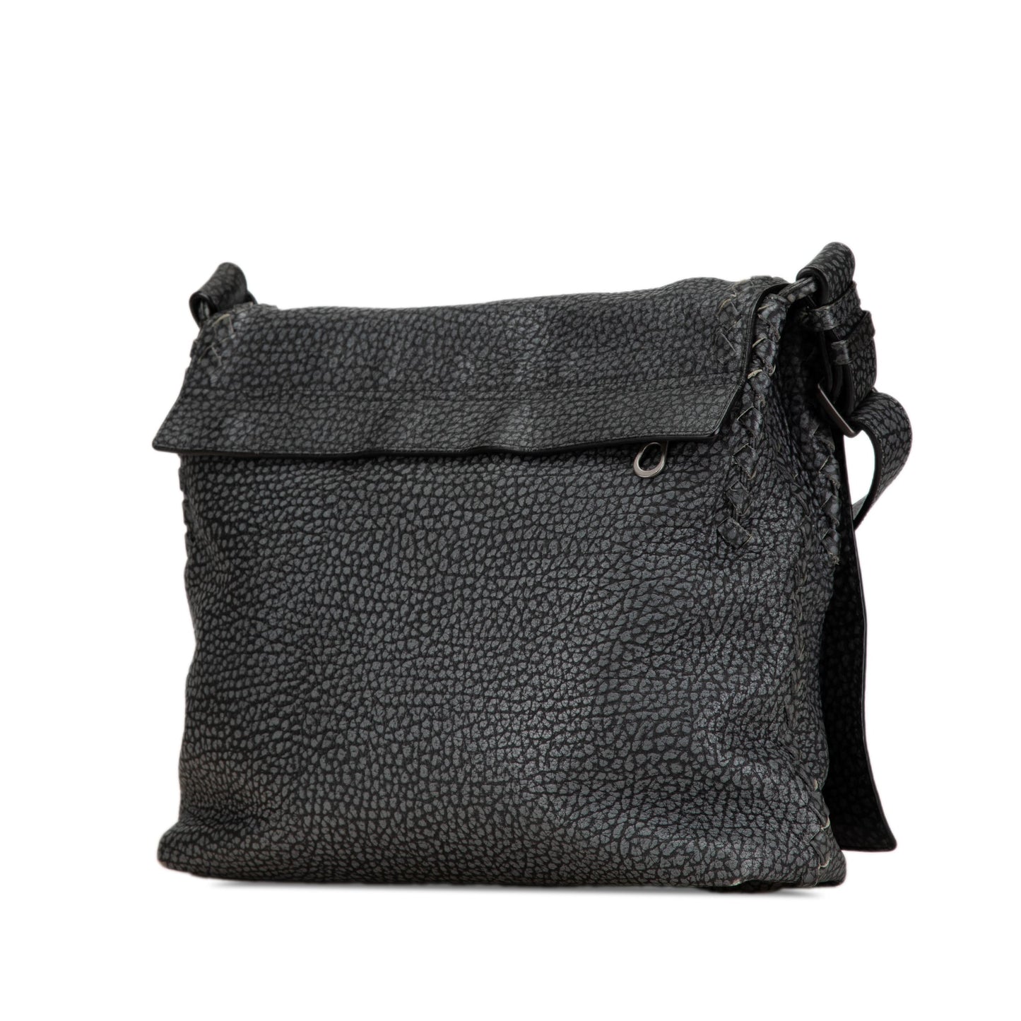 Black Bottega Veneta Calfskin Intrecciato Cervo Crossbody