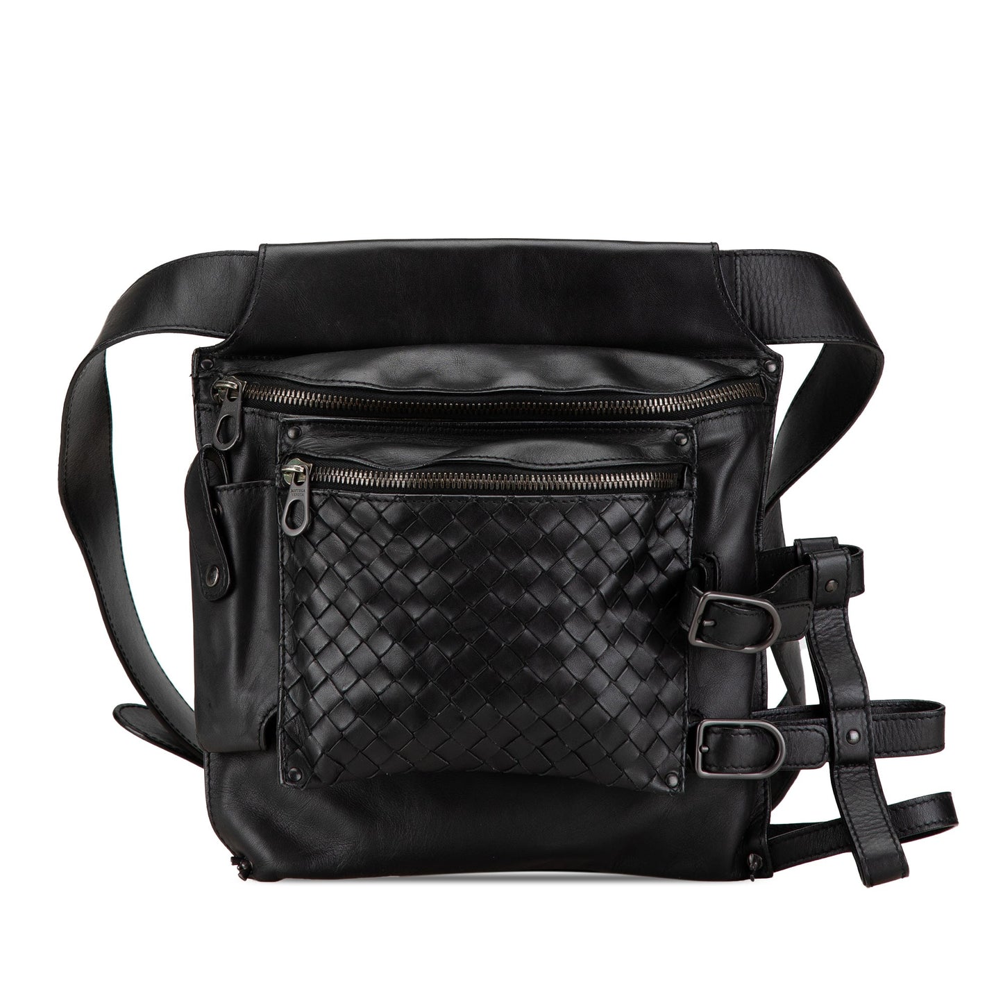 Black Bottega Veneta Nappa Intrecciato Utility Belt Bag
