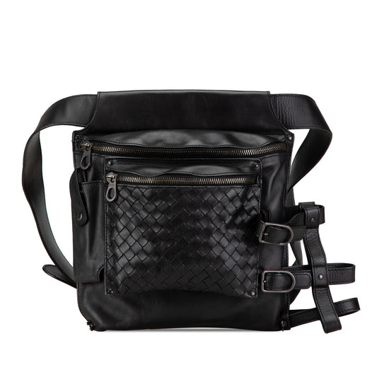 Black Bottega Veneta Nappa Intrecciato Utility Belt Bag