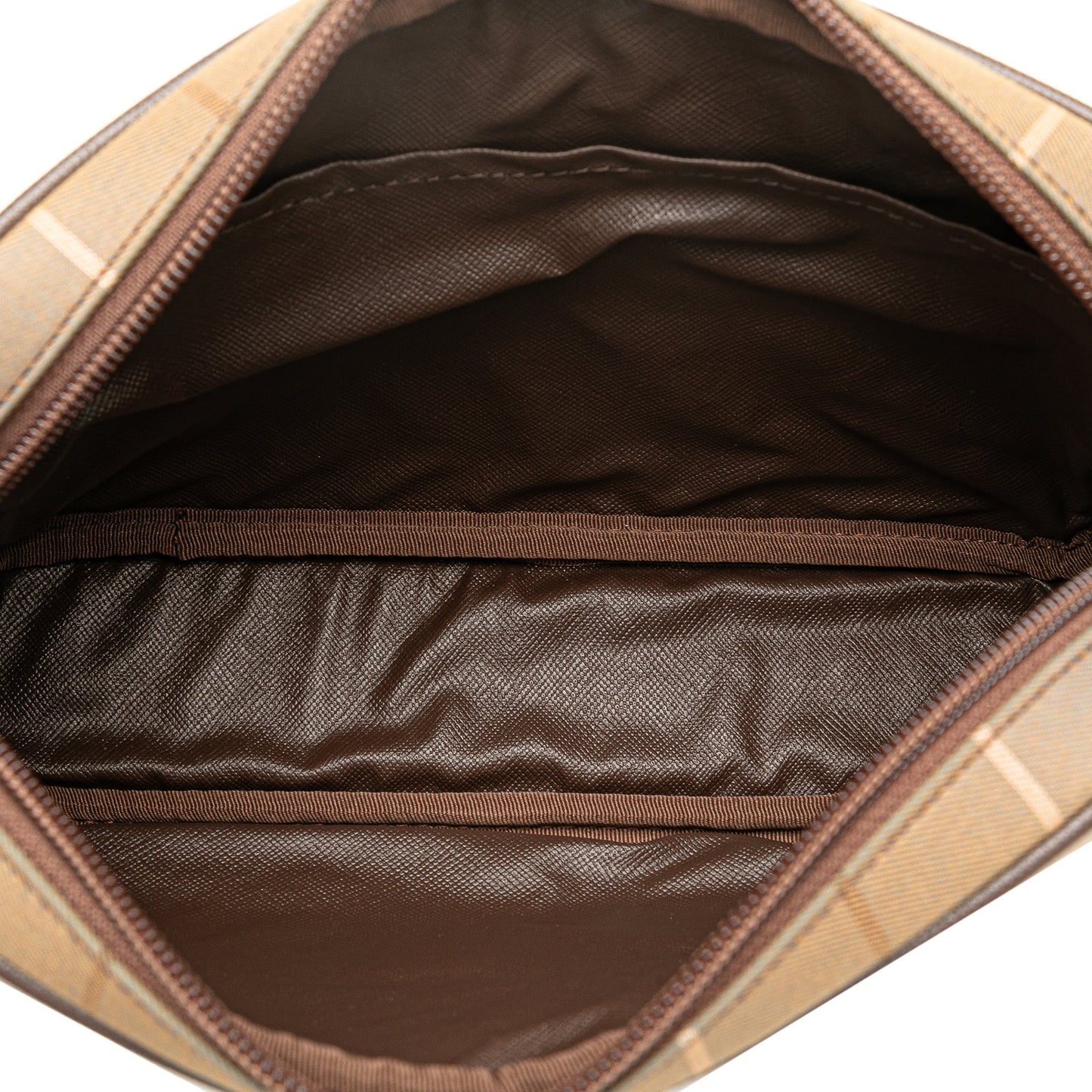 Brown Burberry Vintage Check Canvas Clutch