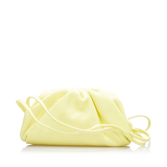 Yellow Bottega Veneta Lambskin The Extra Mini Pouch Crossbody Bag