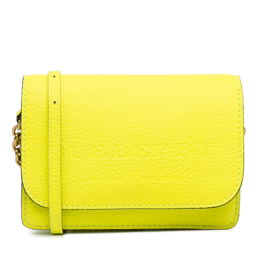 Yellow Burberry Burleigh Wallet On Chain Crossbody Bag