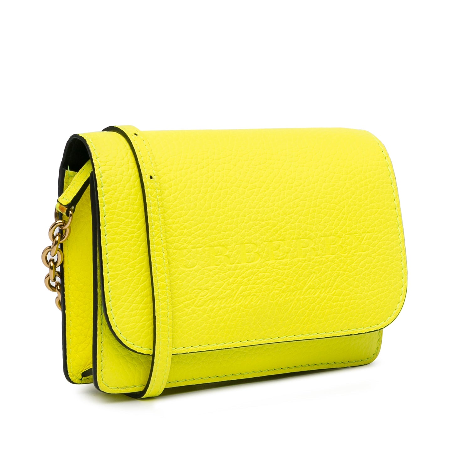 Yellow Burberry Burleigh Wallet On Chain Crossbody Bag