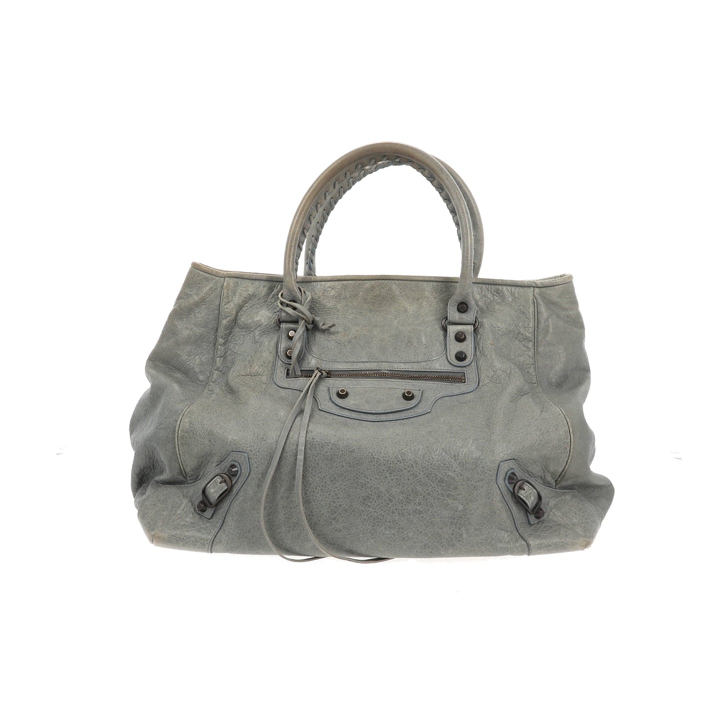 BALENCIAGA Sunday Shoulder Bag in Blue Leather