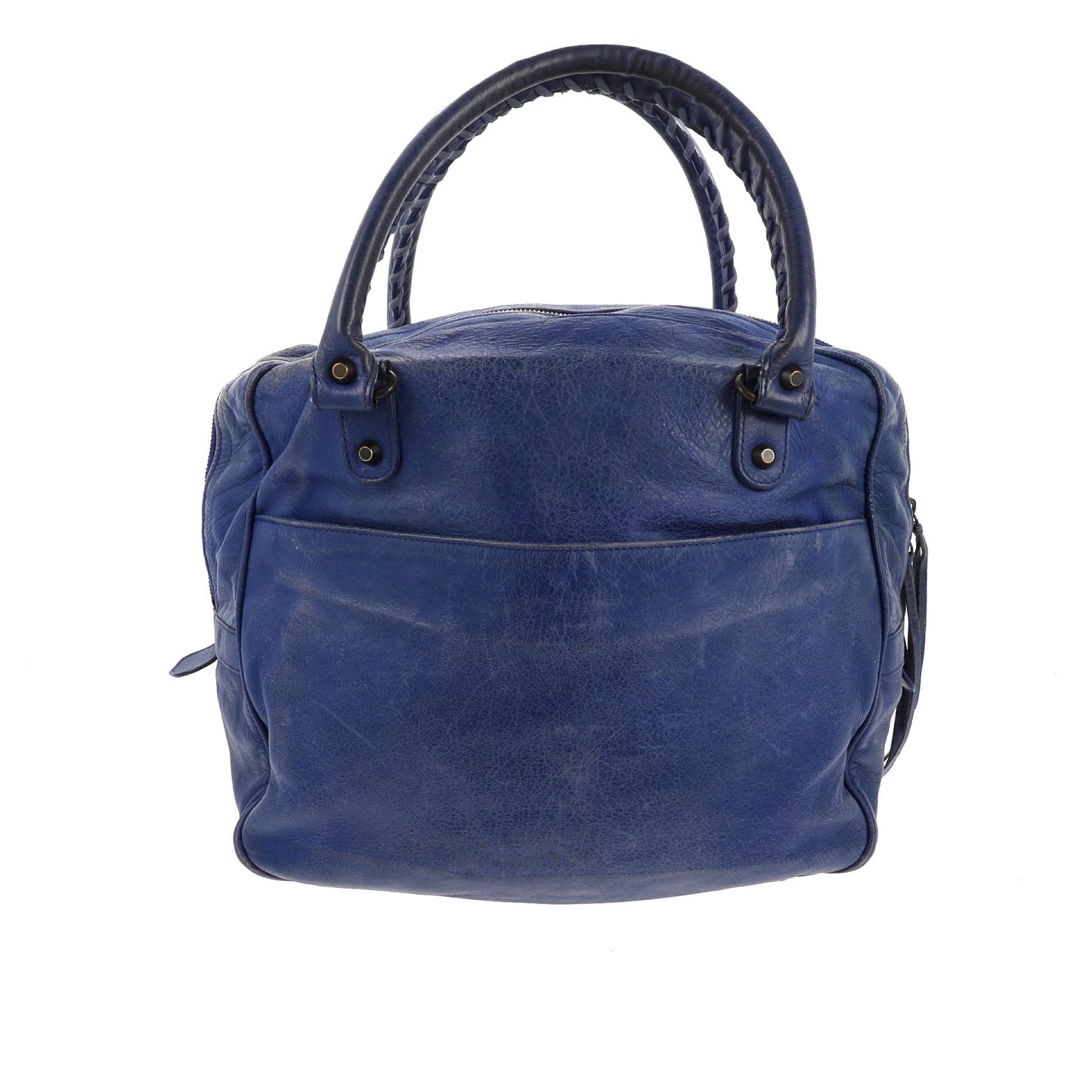 BALENCIAGA The Street Handbag in Blue Leather