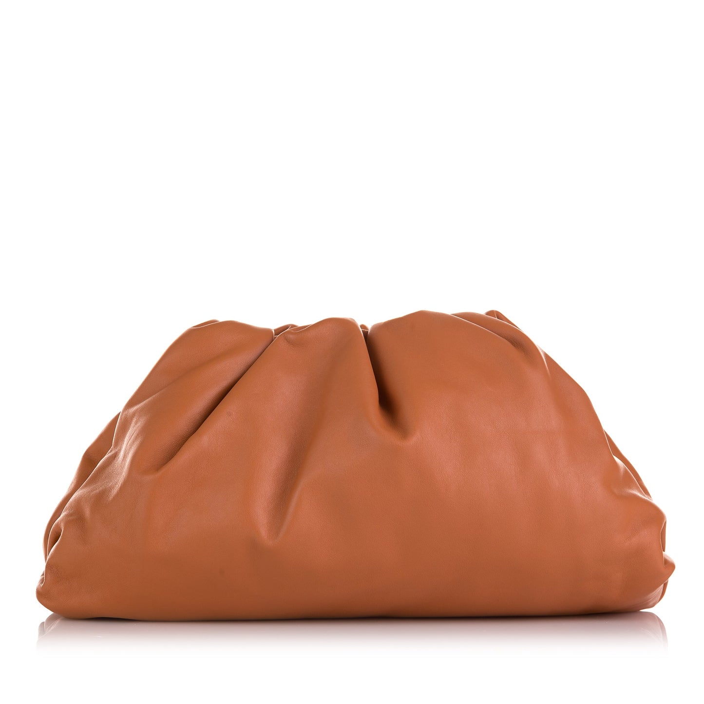 Orange Bottega Veneta Lambskin The Pouch Clutch Bag