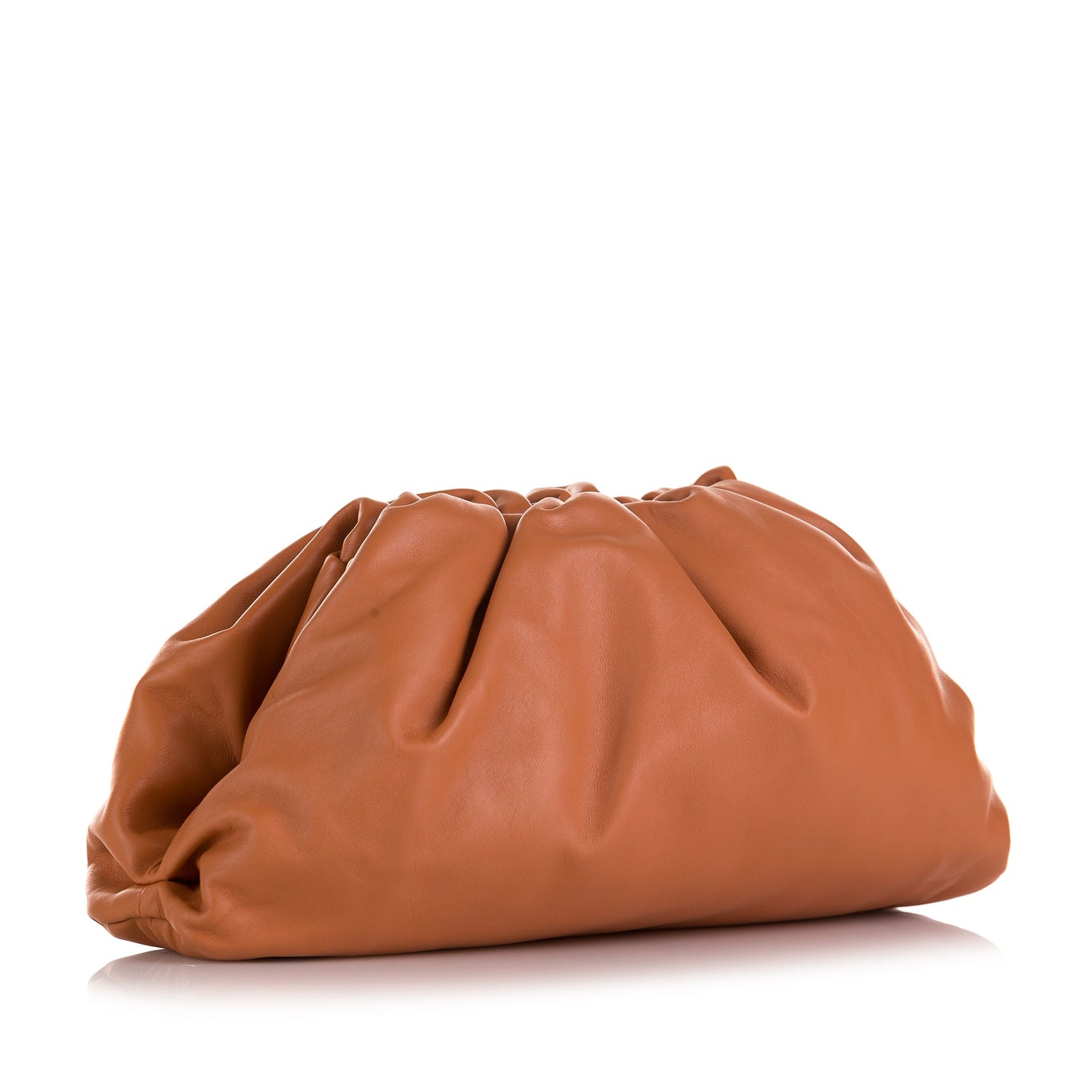 Orange Bottega Veneta Lambskin The Pouch Clutch Bag