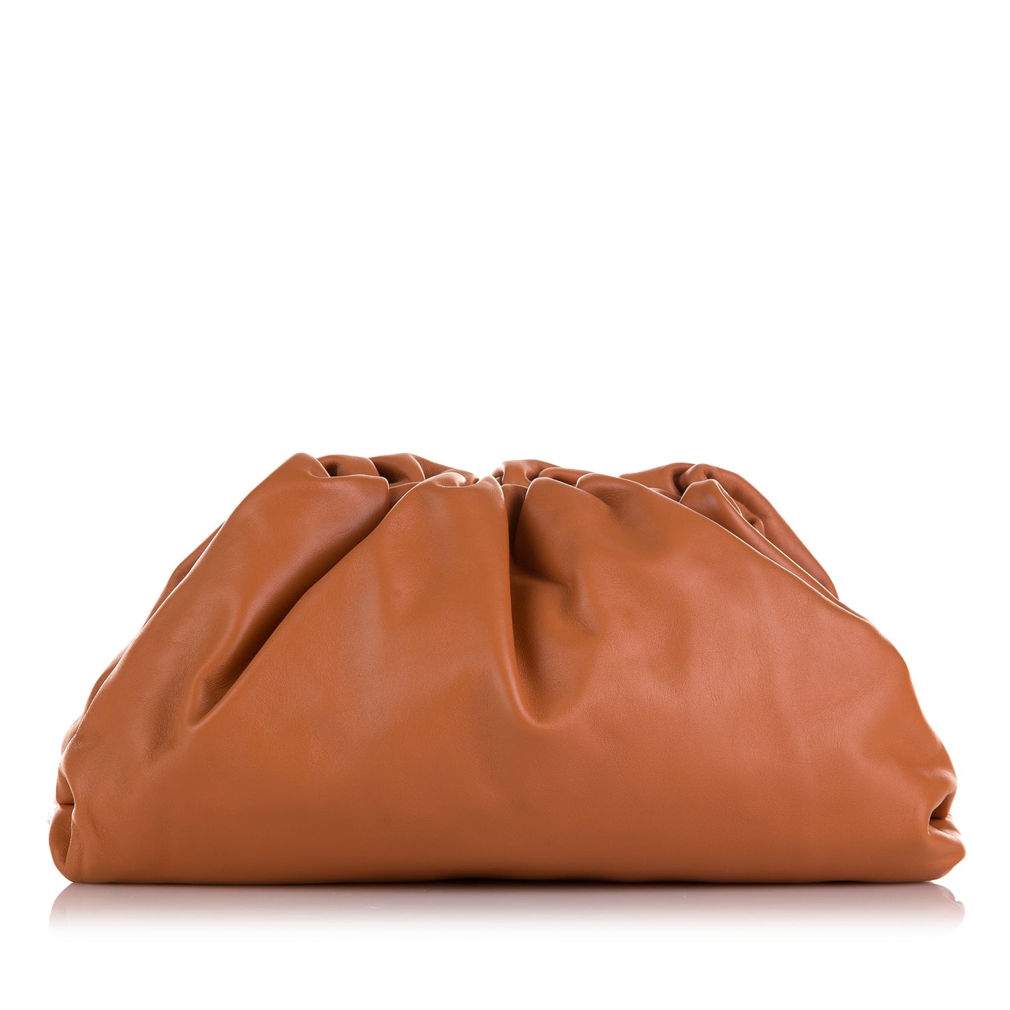 Orange Bottega Veneta Lambskin The Pouch Clutch Bag