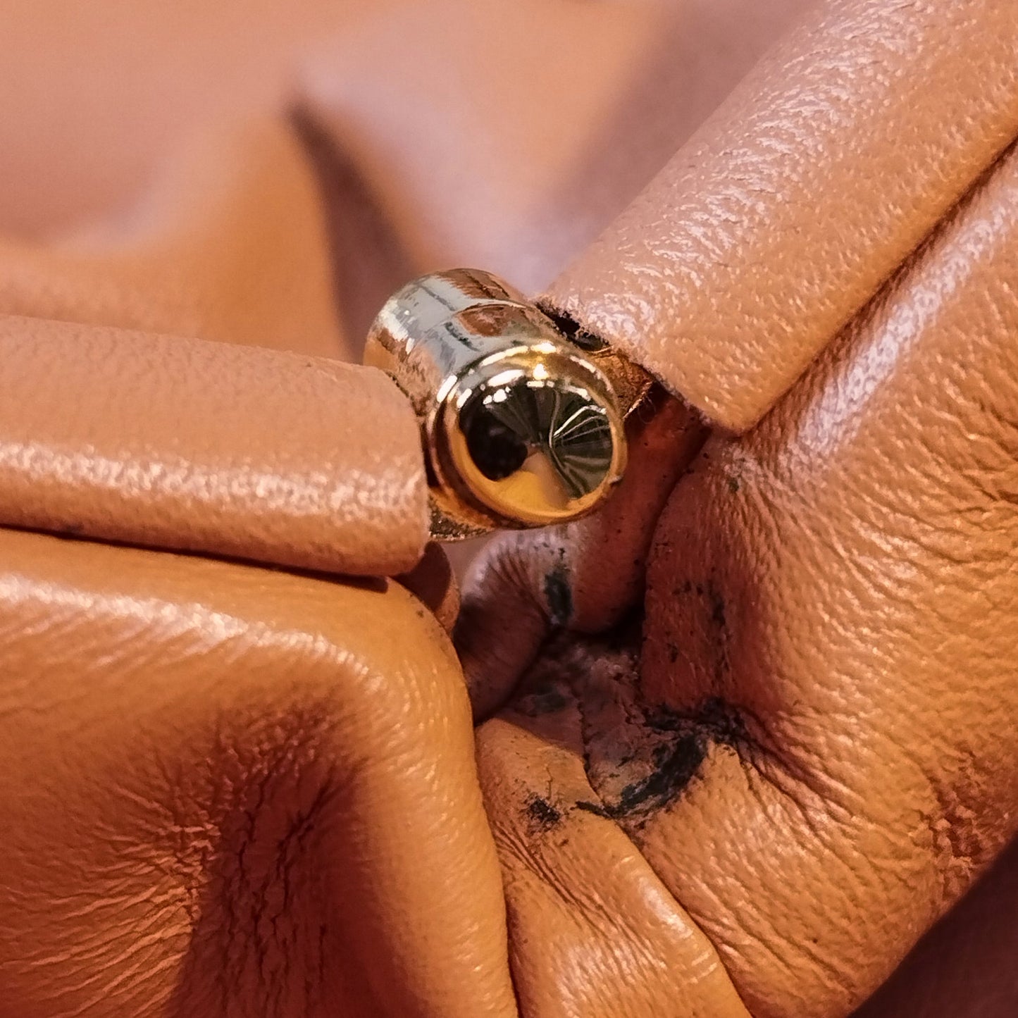 Orange Bottega Veneta Lambskin The Pouch Clutch Bag