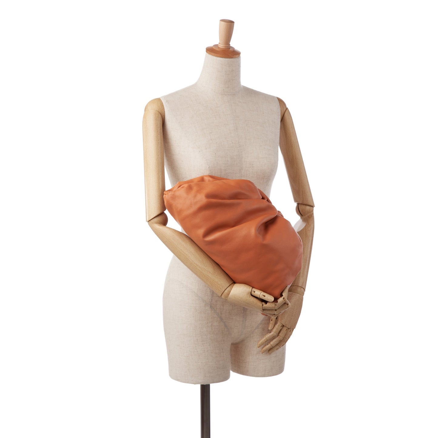 Orange Bottega Veneta Lambskin The Pouch Clutch Bag