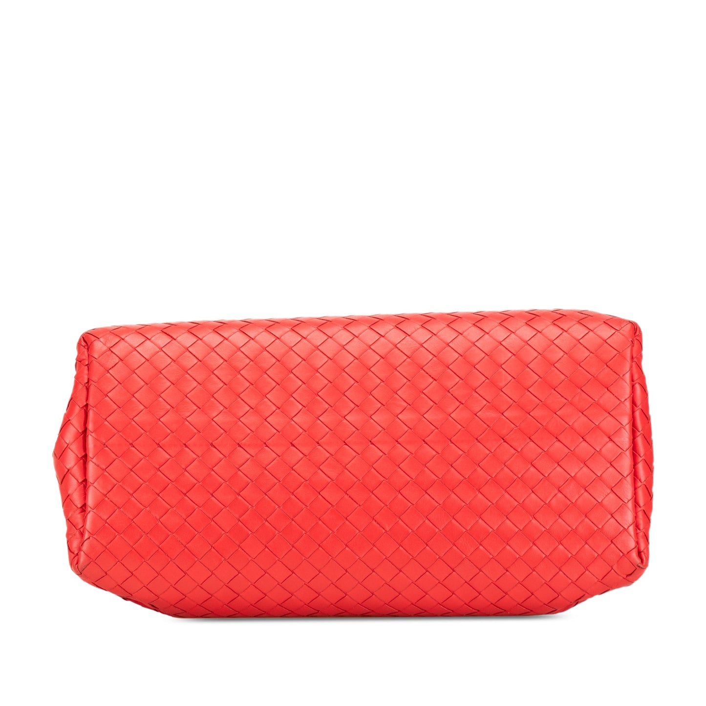 Red Bottega Veneta Small Intrecciato Roma Satchel