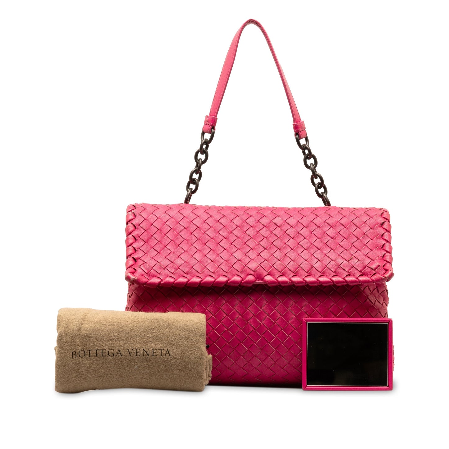 Pink Bottega Veneta Large Intrecciato Olimpia Shoulder Bag