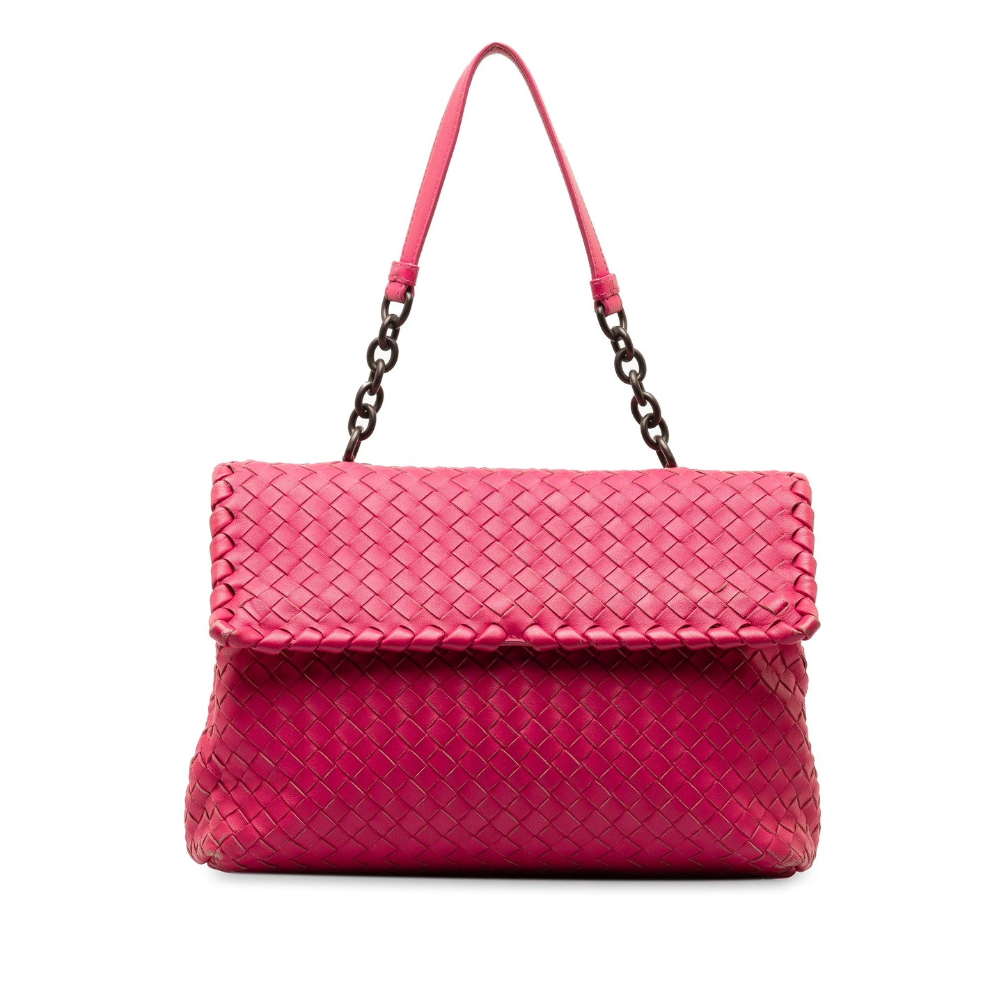 Pink Bottega Veneta Large Intrecciato Olimpia Shoulder Bag