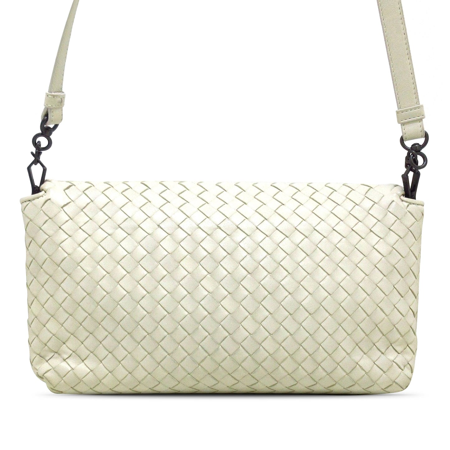 White Bottega Veneta Intrecciato Flap Crossbody Bag