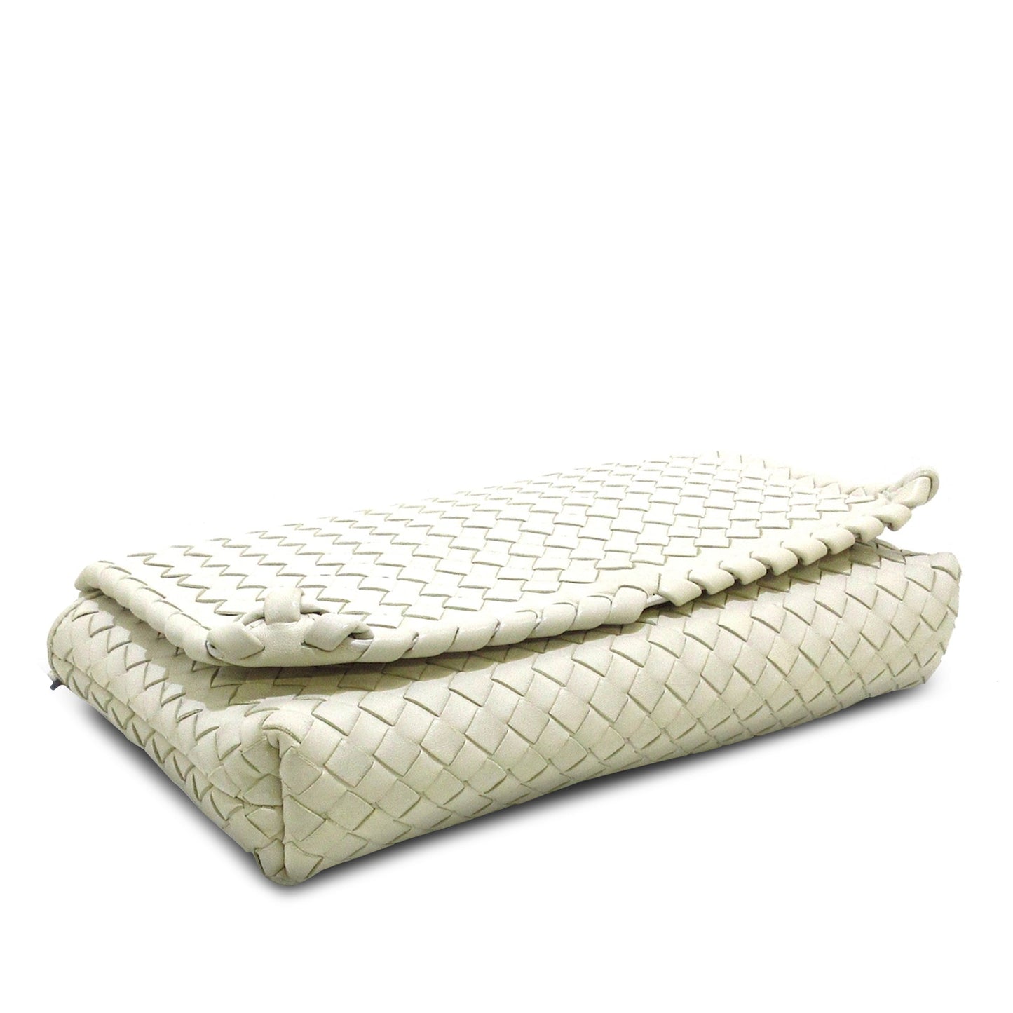 White Bottega Veneta Intrecciato Flap Crossbody Bag